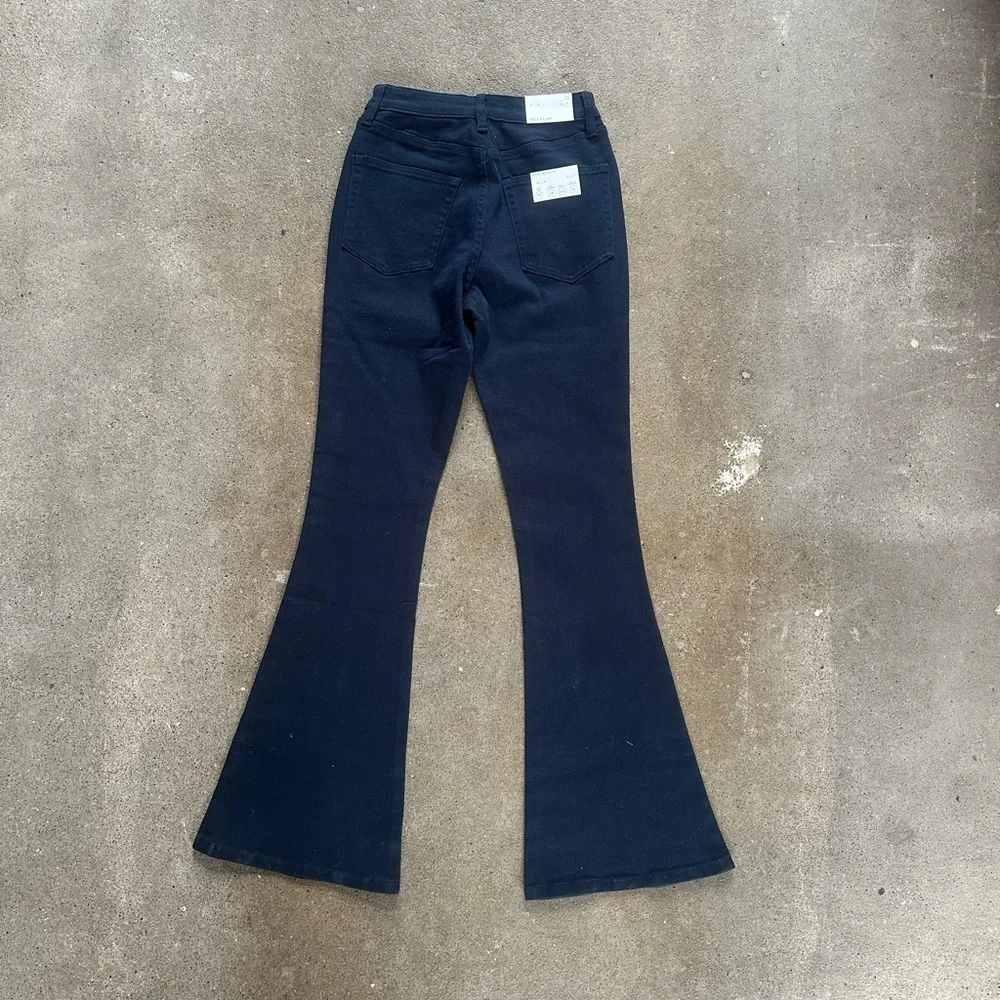 NWT WeWoreWhat True Flare Stretch Twill Demin Jean High Rise True Navy Size 25